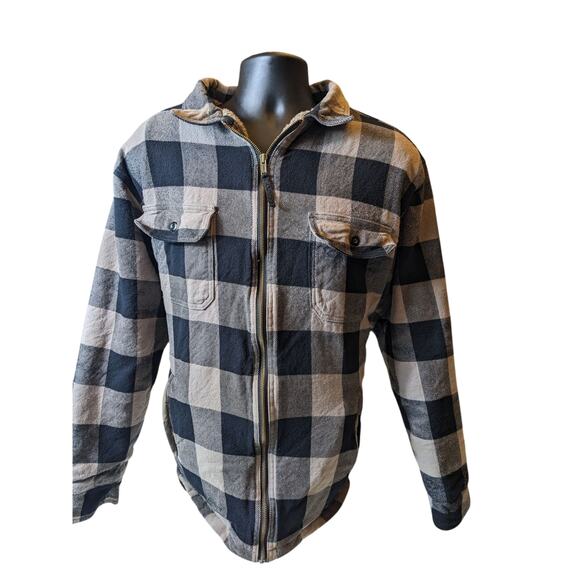 Field N Forest Sherpa Flannel Jacket Men XLT Zip BuffaloPlaid Lumberjack Shacket - Picture 6 of 13